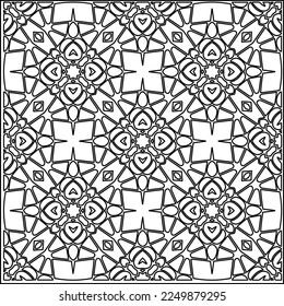Stylish texture with figures from lines.
Abstract geometric black and white pattern for web page, textures, card, poster, fabric, textile. Monochrome graphic repeating design. 