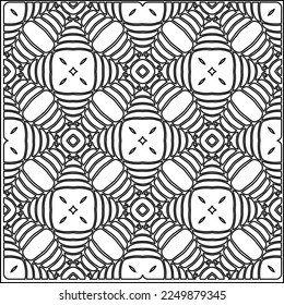Stylish texture with figures from lines.
Abstract geometric black and white pattern for web page, textures, card, poster, fabric, textile. Monochrome graphic repeating design. 