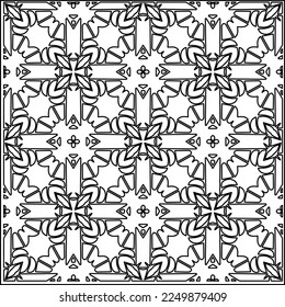 Stylish texture with figures from lines.
Abstract geometric black and white pattern for web page, textures, card, poster, fabric, textile. Monochrome graphic repeating design. 