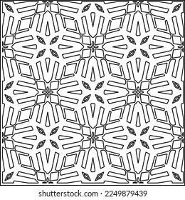 Stylish texture with figures from lines.
Abstract geometric black and white pattern for web page, textures, card, poster, fabric, textile. Monochrome graphic repeating design. 