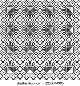 Stylish texture with figures from lines.
Abstract geometric black and white pattern for web page, textures, card, poster, fabric, textile. Monochrome graphic repeating design. 