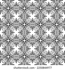 Stylish texture with figures from lines.
Abstract geometric black and white pattern for web page, textures, card, poster, fabric, textile. Monochrome graphic repeating design. 