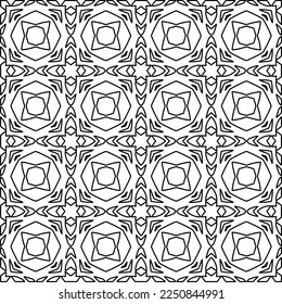 Stylish texture with figures from lines.
Abstract geometric black and white pattern for web page, textures, card, poster, fabric, textile. Monochrome graphic repeating design. 