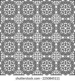 Stylish texture with figures from lines.
Abstract geometric black and white pattern for web page, textures, card, poster, fabric, textile. Monochrome graphic repeating design. 