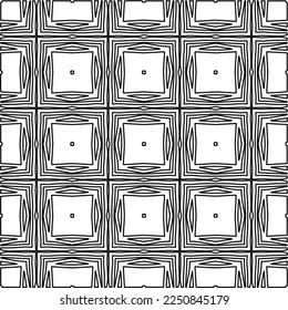 Stylish texture with figures from lines.
Abstract geometric black and white pattern for web page, textures, card, poster, fabric, textile. Monochrome graphic repeating design. 