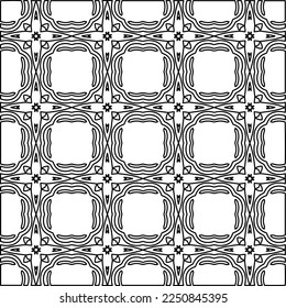 Stylish texture with figures from lines.
Abstract geometric black and white pattern for web page, textures, card, poster, fabric, textile. Monochrome graphic repeating design. 