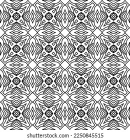 Stylish texture with figures from lines.
Abstract geometric black and white pattern for web page, textures, card, poster, fabric, textile. Monochrome graphic repeating design. 