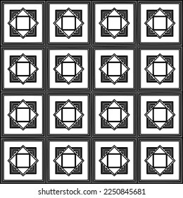 Stylish texture with figures from lines.
Abstract geometric black and white pattern for web page, textures, card, poster, fabric, textile. Monochrome graphic repeating design. 