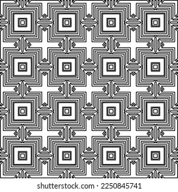 Stylish texture with figures from lines.
Abstract geometric black and white pattern for web page, textures, card, poster, fabric, textile. Monochrome graphic repeating design. 