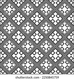 Stylish texture with figures from lines.
Abstract geometric black and white pattern for web page, textures, card, poster, fabric, textile. Monochrome graphic repeating design. 