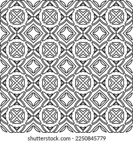 Stylish texture with figures from lines.
Abstract geometric black and white pattern for web page, textures, card, poster, fabric, textile. Monochrome graphic repeating design. 