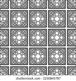 Stylish texture with figures from lines.
Abstract geometric black and white pattern for web page, textures, card, poster, fabric, textile. Monochrome graphic repeating design. 