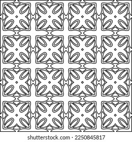 Stylish texture with figures from lines.
Abstract geometric black and white pattern for web page, textures, card, poster, fabric, textile. Monochrome graphic repeating design. 