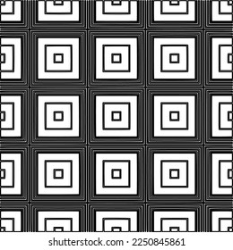 Stylish texture with figures from lines.
Abstract geometric black and white pattern for web page, textures, card, poster, fabric, textile. Monochrome graphic repeating design. 