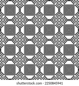 Stylish texture with figures from lines.
Abstract geometric black and white pattern for web page, textures, card, poster, fabric, textile. Monochrome graphic repeating design. 