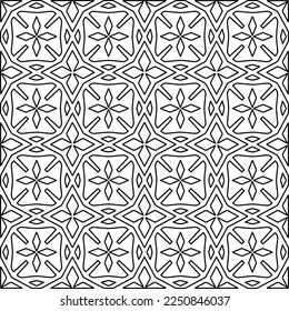 Stylish texture with figures from lines.
Abstract geometric black and white pattern for web page, textures, card, poster, fabric, textile. Monochrome graphic repeating design. 