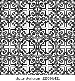 Stylish texture with figures from lines.
Abstract geometric black and white pattern for web page, textures, card, poster, fabric, textile. Monochrome graphic repeating design. 