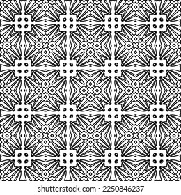 Stylish texture with figures from lines.
Abstract geometric black and white pattern for web page, textures, card, poster, fabric, textile. Monochrome graphic repeating design. 