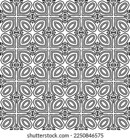 Stylish texture with figures from lines.
Abstract geometric black and white pattern for web page, textures, card, poster, fabric, textile. Monochrome graphic repeating design. 