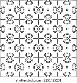 Stylish texture with figures from lines.
Abstract geometric black and white pattern for web page, textures, card, poster, fabric, textile. Monochrome graphic repeating design. 