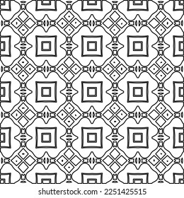 Stylish texture with figures from lines.
Abstract geometric black and white pattern for web page, textures, card, poster, fabric, textile. Monochrome graphic repeating design. 