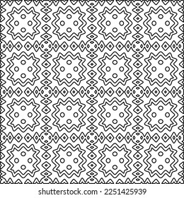 Stylish texture with figures from lines.
Abstract geometric black and white pattern for web page, textures, card, poster, fabric, textile. Monochrome graphic repeating design. 