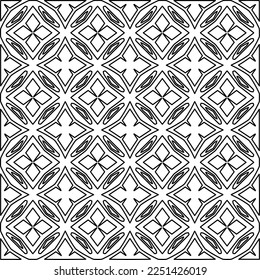 Stylish texture with figures from lines.
Abstract geometric black and white pattern for web page, textures, card, poster, fabric, textile. Monochrome graphic repeating design. 