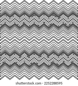 Stilvolle Textur mit Figuren aus Linien.
Abstraktes geometrisches Schwarz-Weiß-Muster für Webseiten, Texturen, Karten, Plakate, Gewebe, Textilien. Monochrome grafische Wiederholungsdesign. 