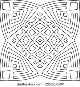 Stylish texture with figures from lines.
Abstract geometric black and white pattern for web page, textures, card, poster, fabric, textile. Monochrome graphic repeating design. 