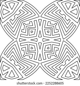 Stylish texture with figures from lines.
Abstract geometric black and white pattern for web page, textures, card, poster, fabric, textile. Monochrome graphic repeating design. 