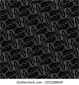 Stylish texture with figures from lines.
Abstract geometric black and white pattern for web page, textures, card, poster, fabric, textile. Monochrome graphic repeating design. 
