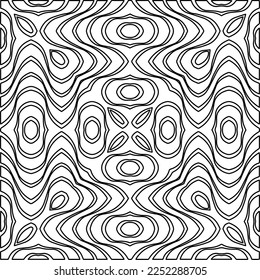 Stylish texture with figures from lines.
Abstract geometric black and white pattern for web page, textures, card, poster, fabric, textile. Monochrome graphic repeating design. 