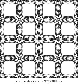 Stylish texture with figures from lines.
Abstract geometric black and white pattern for web page, textures, card, poster, fabric, textile. Monochrome graphic repeating design. 