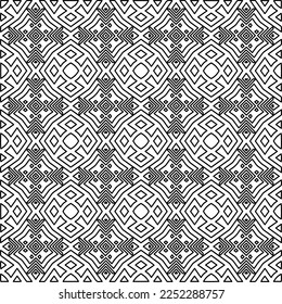Stylish texture with figures from lines.
Abstract geometric black and white pattern for web page, textures, card, poster, fabric, textile. Monochrome graphic repeating design. 