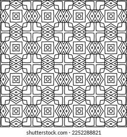Stylish texture with figures from lines.
Abstract geometric black and white pattern for web page, textures, card, poster, fabric, textile. Monochrome graphic repeating design. 
