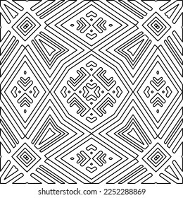 Stylish texture with figures from lines.
Abstract geometric black and white pattern for web page, textures, card, poster, fabric, textile. Monochrome graphic repeating design. 