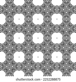 Stylish texture with figures from lines.
Abstract geometric black and white pattern for web page, textures, card, poster, fabric, textile. Monochrome graphic repeating design. 