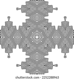Stylish texture with figures from lines.
Abstract geometric black and white pattern for web page, textures, card, poster, fabric, textile. Monochrome graphic repeating design. 