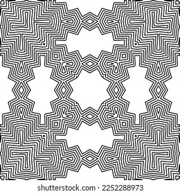 Textura elegante con figuras de líneas.
Resumen de patrones geométricos en blanco y negro para página web, texturas, tarjeta, afiche, tela, textil. Diseño repetitivo gráfico monocromo. 