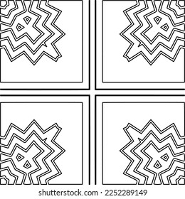 Stylish texture with figures from lines.
Abstract geometric black and white pattern for web page, textures, card, poster, fabric, textile. Monochrome graphic repeating design. 