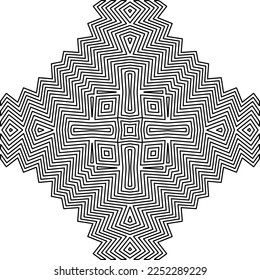Stilvolle Textur mit Figuren aus Linien.
Abstraktes geometrisches Schwarz-Weiß-Muster für Webseiten, Texturen, Karten, Plakate, Gewebe, Textilien. Monochrome grafische Wiederholungsdesign. 