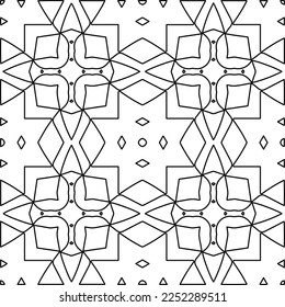Stylish texture with figures from lines.
Abstract geometric black and white pattern for web page, textures, card, poster, fabric, textile. Monochrome graphic repeating design. 