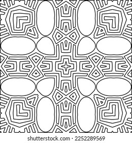 Stylish texture with figures from lines.
Abstract geometric black and white pattern for web page, textures, card, poster, fabric, textile. Monochrome graphic repeating design. 