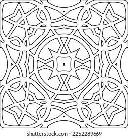 Stylish texture with figures from lines.
Abstract geometric black and white pattern for web page, textures, card, poster, fabric, textile. Monochrome graphic repeating design. 