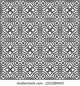 Textura elegante con figuras de líneas.
Resumen de patrones geométricos en blanco y negro para página web, texturas, tarjeta, afiche, tela, textil. Diseño repetitivo gráfico monocromo. 