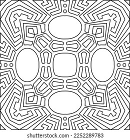 Stylish texture with figures from lines.
Abstract geometric black and white pattern for web page, textures, card, poster, fabric, textile. Monochrome graphic repeating design. 