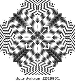 Stylish texture with figures from lines.
Abstract geometric black and white pattern for web page, textures, card, poster, fabric, textile. Monochrome graphic repeating design. 