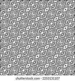 Textura elegante con figuras de líneas.
Resumen de patrones geométricos en blanco y negro para página web, texturas, tarjeta, afiche, tela, textil. Diseño repetitivo gráfico monocromo. 