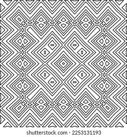 Textura elegante con figuras de líneas.
Resumen de patrones geométricos en blanco y negro para página web, texturas, tarjeta, afiche, tela, textil. Diseño repetitivo gráfico monocromo. 