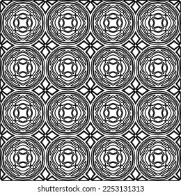 Stylish texture with figures from lines.
Abstract geometric black and white pattern for web page, textures, card, poster, fabric, textile. Monochrome graphic repeating design. 